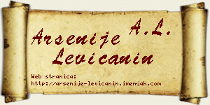 Arsenije Levičanin vizit kartica